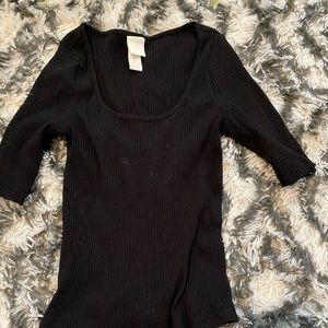 H&M Black Ribbed Shirt